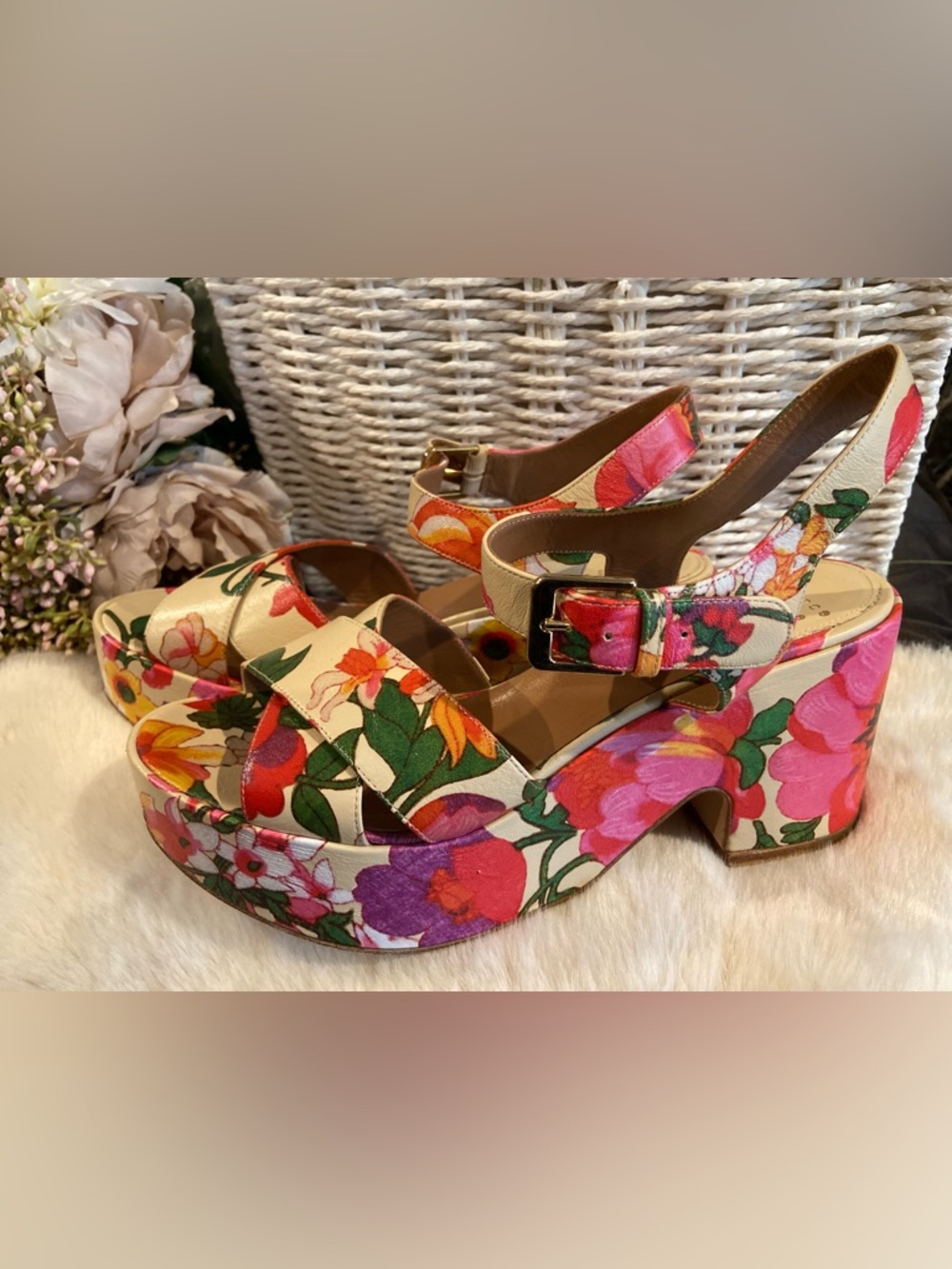 Laurence Dacade Floral Nadine Platform Sandals.